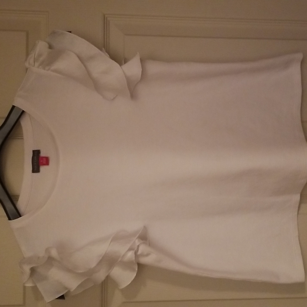 White cotton ~silk sleeve Vince Camuto size S